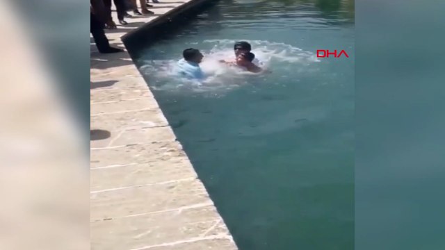 Balıklıgöl’e düşen çocuğun kurtarılma anı kamerada
