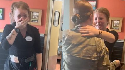 Soldier Returns To Surprise Triplet Sister And Mom After 13 Months