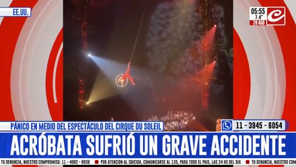 Impactante accidente de integrante del Cirque du Soleil en pleno show