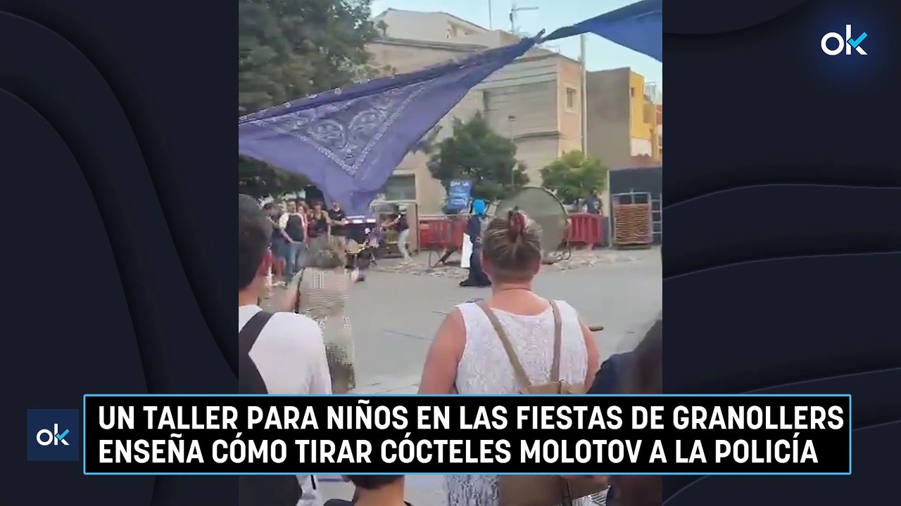 Un taller para niños en las fiestas de Granollers enseña cómo tirar cócteles molotov a la policía