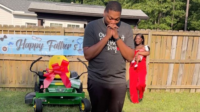 Wife Surprises Husband With Mower To Start Dream Business After Leaving Military | Happily TV