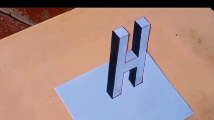 amazing 3d drawing H shape for beginners || 3d art on paper