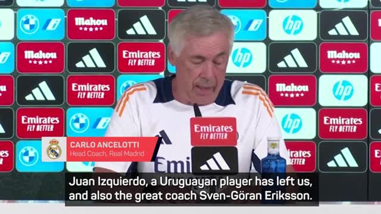 Ancelotti sends condolences to Izquierdo and Eriksson's families