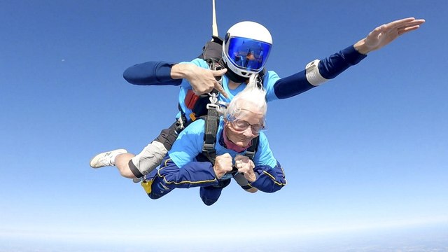 Woman, 102, becomes Britain's OLDEST sky-diver