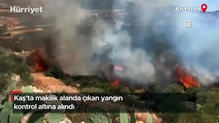 Kaş'ta makilik alanda çıkan yangın kontrol altına alındı