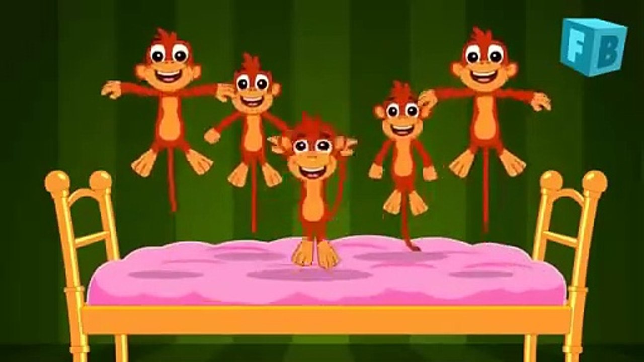 Five Little Monkeys Jumping On The Bed _ Children Nursery Rhyme _ Flickbox Kids Songs