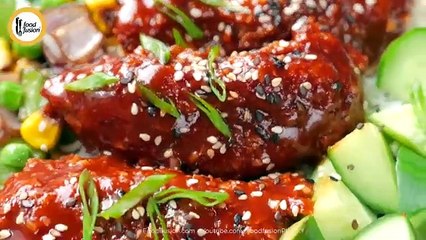 Honey Sriracha Crispy Chicken Rice Bow
