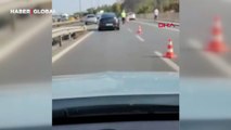 Yanan otomobili beton mikseri kurtardı