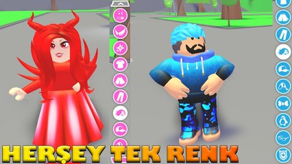 24 SAAT BOYUNCA HER ŞEY TEK RENK !! [ Mavi ve Kırmızı ] | Roblox Adopt me | Roblox Türkçe