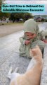 Cute Girl Tries to Befriend Cat_ Adorable Staircase Encounter