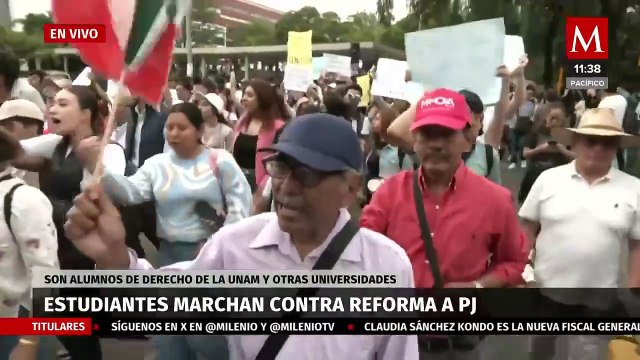 Estudiantes de derecho de distintas universidades marchan contra reforma judicial en CdMx