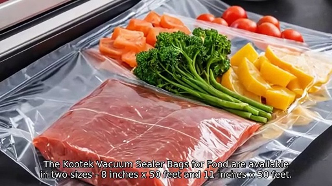 Kootek Vacuum Sealer Bags for Food, 8 in x 50 ft 2 Rolls and 11 in x