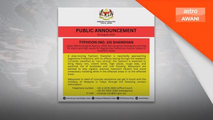 Rakyat Malaysia di Jepun dinasihatkan berwaspada