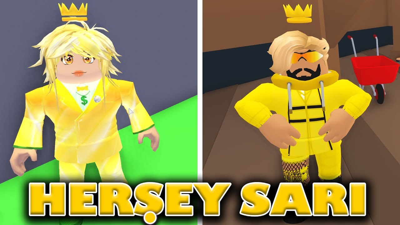 24 SAAT BOYUNCA HER ŞEY TEK RENK !! [ SARI ] | Roblox Adopt me | Roblox Türkçe