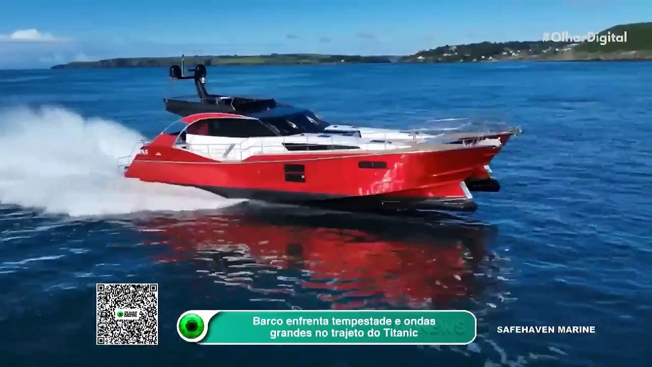 Barco enfrenta tempestade e ondas grandes no trajeto do Titanic