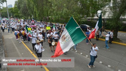 Marchan estudiantes de Derecho de la UNAM en contra de reforma judicial