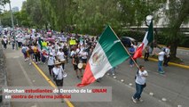 Marchan estudiantes de Derecho de la UNAM en contra de reforma judicial