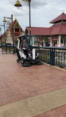 Street Vacuum cleaner being used in Pak Kret city in Thailand