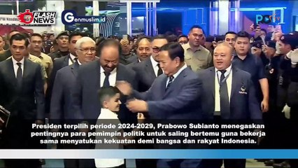 Prabowo Hadiri Kongres Partai NASDEM 'Mari Cari Titik Pertemuan, Bukan Perbedaan'