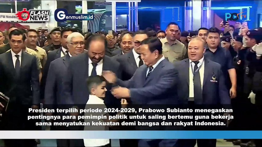 Prabowo Hadiri Kongres Partai NASDEM 'Mari Cari Titik Pertemuan, Bukan Perbedaan'