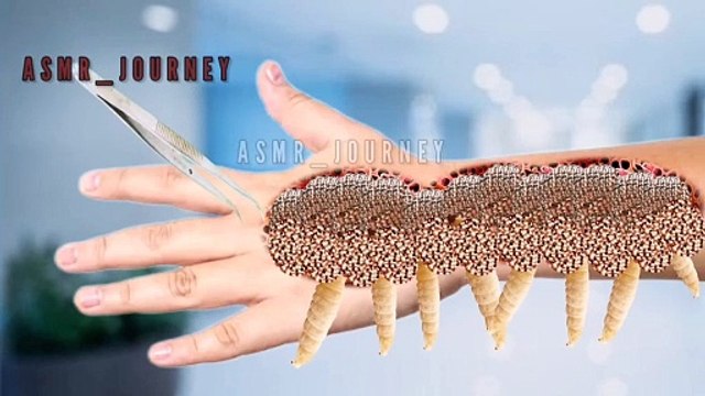 Hand ASMR Animation| Maggots and Dogticks Removal Treatment