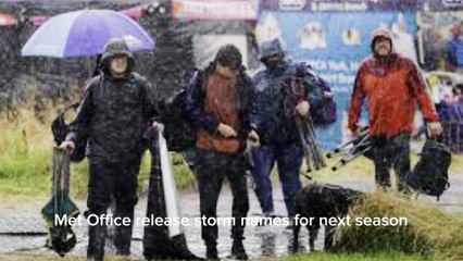 Met Office releases storm names for next season 2024/5