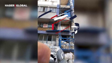 Tekstil işçisi atlarken karar değiştirince zoru başardı: O anlar kamerada