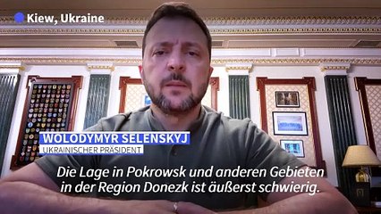 Selenskyj: Lage bei Pokrowsk im Osten der Ukraine "äußerst schwierig"