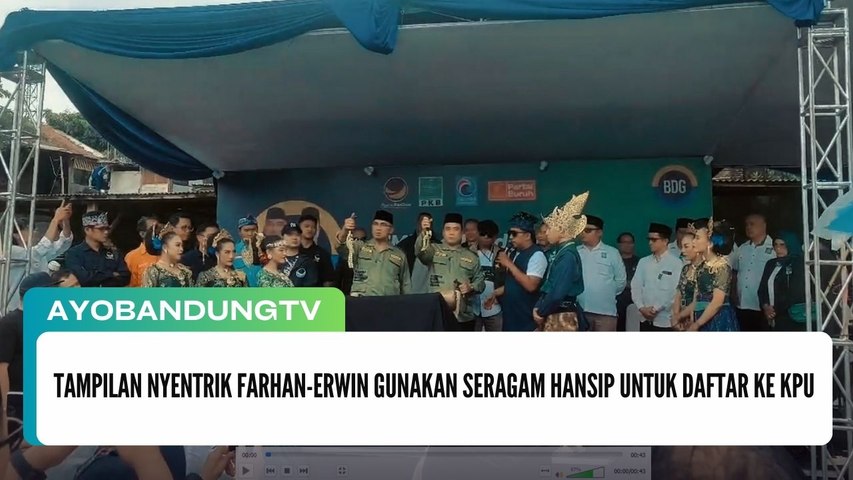 Tampilan Nyentrik Farhan-Erwin Gunakan Seragam Hansip untuk Daftar ke KPU