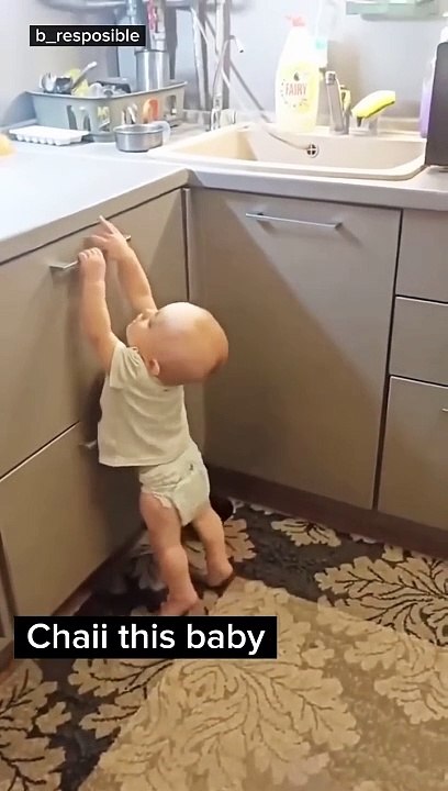 Baby climbing