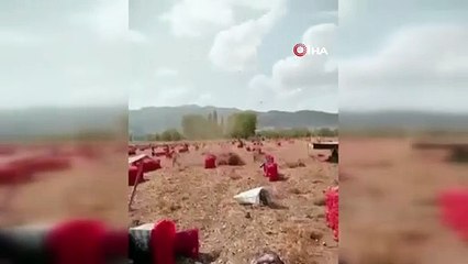 Amasya'da korku dolu anlar! Hortuma yakalandılar