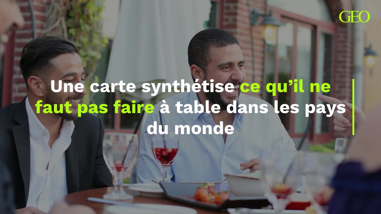 Une carte synthétise ce qu’il ne faut pas faire à table dans les pays du monde