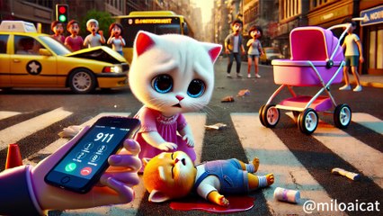 Cat involved in traffic accident