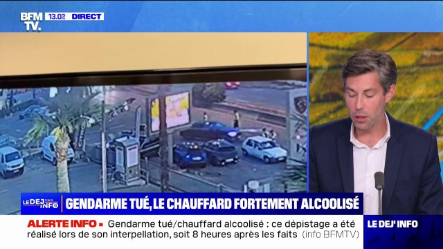Gendarme tué: le suspect a expliqué en garde à vue avoir forcé le barrage sous la panique parce qu'il avait consommé de l'alcool