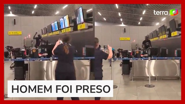 Passageiro se revolta e destrói balcão de companhia aérea com martelo em aeroporto no Chile