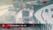 İstanbul’da iki metrobüsün çarpışma anı