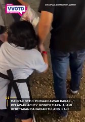 Pelawak Achey memaklumkan anaknya, Nur Tiara Zinnirah mengalami kaki retak kerana tersadung batu