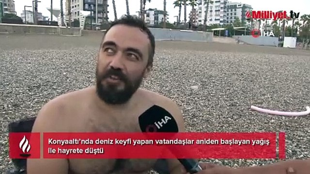 Denize gelenleri şaşkına çeviren sürpriz! Kimi kaçtı kimi yüzdü