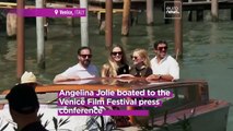 Angelina Jolie and the cast of 'Maria' arrive for Venice Film Festival press conference