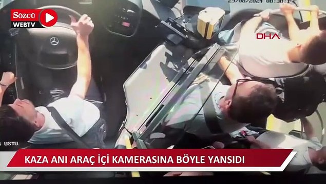 Metrobüs kazasında çarpışma anı iç kamerada