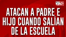 Video registra tremendo robo piraña a padre e hijo que salían de la escuela