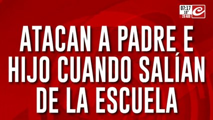 Video registra tremendo robo piraña a padre e hijo que salían de la escuela