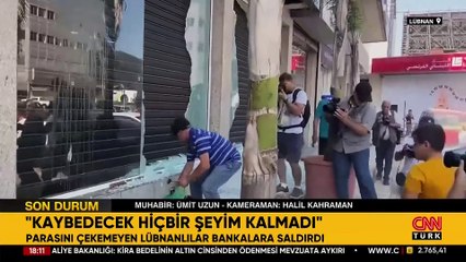 Parasını çekemeyen Lübnanlılar bankalara saldırdı | VİDEO HABER