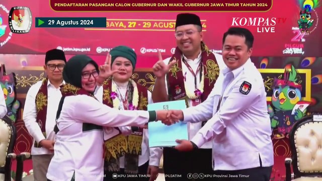 Momen Cak Imin Antar Luluk Nur Hamidah dan Lukmanul Daftar Pilgub Jawa Timur: Muda, Cerdas, Bersih