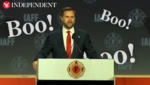 Watch: JD Vance gets booed by firefighters during convention speech in Boston