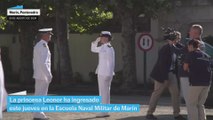 La llegada de la princesa Leonor en la Escuela Naval Militar de Marín