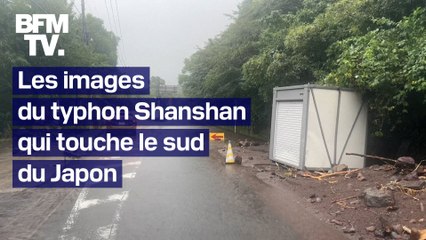 Скачать видео: Les images impressionnantes du typhon Shanshan qui touche le sud du Japon