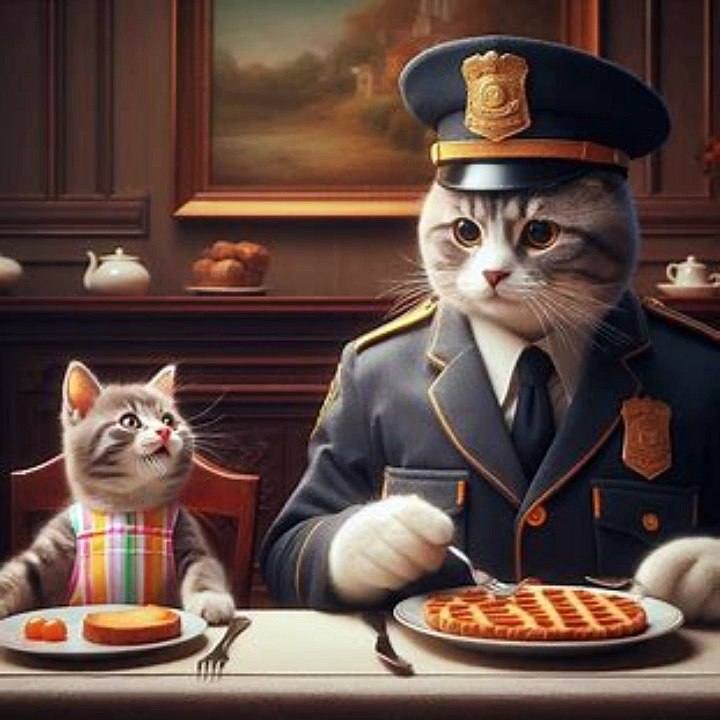The Life of the Police Cat Father and His Son.