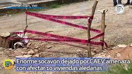 Enorme socavón dejado por CAEV amenaza con afectar 10 viviendas aledañas