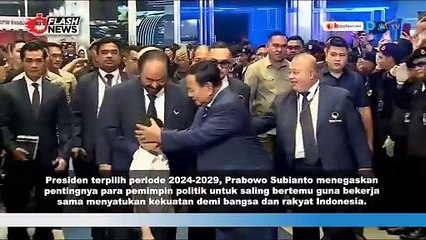 Prabowo Hadiri Kongres Partai Nasdem "Mari Cari Titik Pertemuan, Bukan Perbedaan'